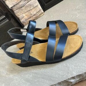 Naot Women’s Size 42 (US 11) Kayla Polar Sea Blue Leather Strappy Sandals NIB